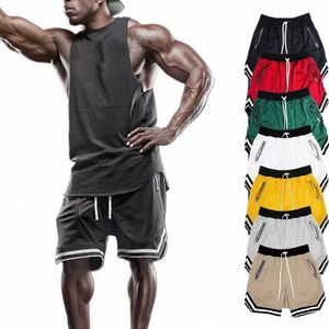 men's Fitn Joggers Casual Breathable Short Sports Basketball Shorts Mesh Quick Dry Gym Shorts for Male Pants Summer l1be#