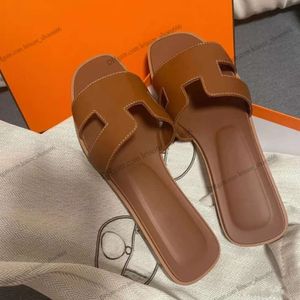 Kadınlar İçin Turuncu Tasarımcı Terlik Oran Deri Daireler Slaytlar Klonlar Sandles Lüks Moda Lüks Kadın Sandal INermes Kaydırıcılar Hermys Hemers Boyut 35-45