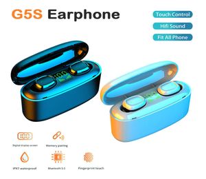 G5s led bluetooth v50 tws fones de ouvido sem fio g5s controle toque esporte fone com 3500mah potência bank3822234