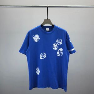 Designer Tide T Shirts Chest Letter Laminerad tryck Kort ärm High Street Löst överdimensionerad casual T-shirt 100% Pure Cotton Tops för män och kvinnor E13