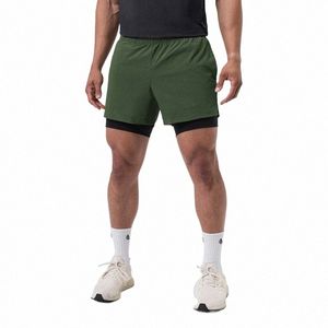 شورتات تجريب غير رسمية الصيف Ropa Hombre 2 in 1double-Deck Shorts Men Duick-Dry Gym Running Fitn الركض الفضفاضة N6J6#