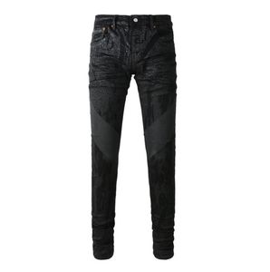 Calça de calça jeans da marca roxa Designer masculino Jeans Jeans reta Lei de baixa ascensão do projeto retro Retro Streetwear Sortpants Denim Cargo Hip Black Pants4