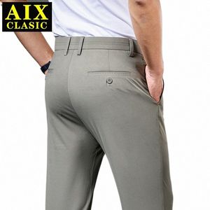 summer Style Thin Casual Pants Mens Straight Black Blue Grey Pants Trousers for Men Big Size 29-36 38 40 42 44 06NG#