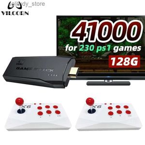 Portabla spelspelare Vilcorn Arcade Video Game Console 4K TV Game Stick With Dual Arcade JoySitck 41000 Game Lämpligt för MAME/SEGA/1/ATARI Barnsgåvor Q240326