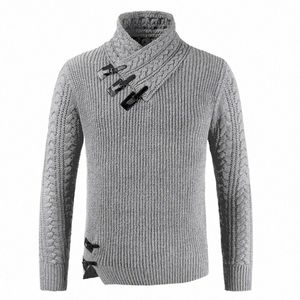 2024 Nya vinter Men's Turtleneck tröja FI stor storlek Pullover Autumn Warm Winter Shirts Retro Clothing Knitting D44H#