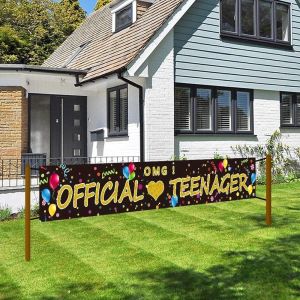 Zubehör Buntes offizielles Teenager-Banner für den Garten im Freien „Happy 13th Birthday Banners Cheer To 13 Year Old Party Decor Supplies Schild