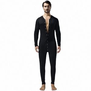 pijama Hombre Sissy Bodysuit Men Onesie Body Hombre Jumpsuit One Piece Pajamas Sleepwear Solid Ropa Interior Hombre Comfortable 24QB#