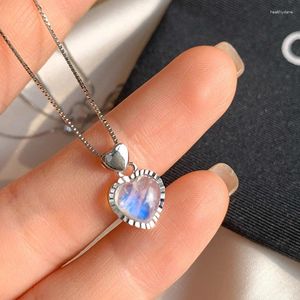 Pendant Necklaces High Quality Vintage Heart Necklace Women Girls Prom Moonstones Floral Cocktail Wedding Party Jewelry