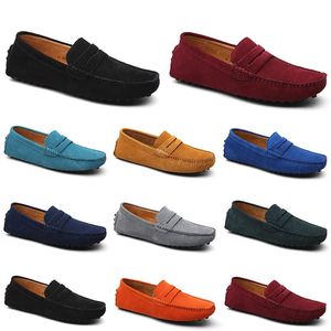 Men Casual Shoes Espadrilles Triple Black White Brown Wine Red Navy Khaki Mens Suede Leather Sneakers Slip On Boat Shoe Outdoor Flat Driving Jogging Walking 38-52 A059