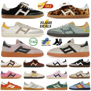 Mężczyźni Kobiet Projektant Sports Wales Bonner Pony Leopard Handball Spezial Buty Silver Metallic Cup Pink Tint Yellow Luxurys Brands Men Treakers