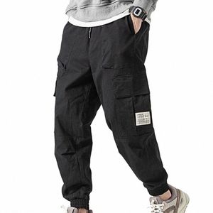 50% Dropship! Summer Men lastbyxor Solid färg Multi Tickor Casual Pants Mid Rise DrawString Plus Size Byxor Daglig bär Y50U#
