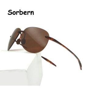 Ultralight nylon mens de óculos de sol sem escavadeira sem escavado de óculos de sol para homens para homens que dirigem Gafas de Sol Mujer8871509