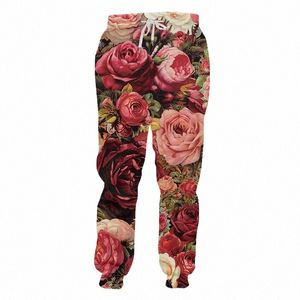 リーフFr Rose Sunfr 3DプリントHARAJUKU MENSWEATPANTS NOVETY STREETWEAR WOMEN FIカジュアルズボンユニセックスLGパンO2WZ＃