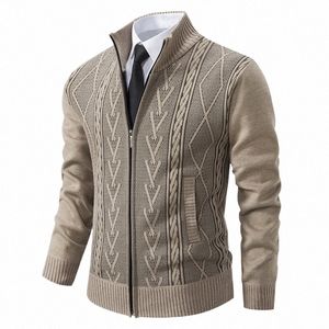autum Men's Cardigan Sweaters Winter Warm Sweatercoats Jackets High Quality Thicker Stand-up Collar Zipper Outdoorwear h19i#