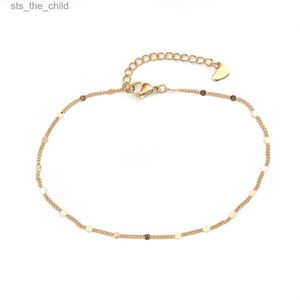 Anklets 304 stainless steel bracelet gold fashionable bracelet suitable for womens jewelry parties beach bracelet gift 22cm (8 5/8) long 1 pieceC24326