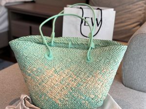 Çim dokuma yaz plaj çantası aynası kaliteli anagram sepeti renkli alışveriş çantası kadınlar büyük kapasiteli çanta lüks tasarımcı çanta