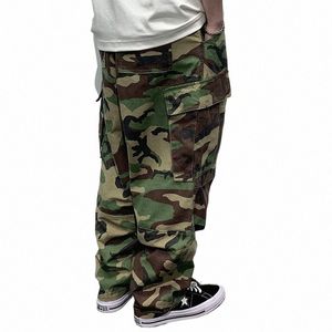 Högkvalitativ lös camoue lastbyxor män kläder amerikanska baggy taktiska byxor harajuku raka casual byxor man E8R2#