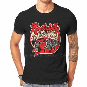 Rockabilly Hot Rod Sock Hop Rocker Vintage Rock and Roll Las Vegas Tshirt Top Graphic Uomo Abiti estivi Cott Harajuku T Shirt 73aJ #