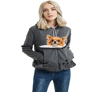 Strollers Sweatshirt Cat Hoodie Pet Pouch Hoodie Casual Unisex Oversize Cat Kangaroo Pocket Hoodie Sweatershirt Pet Carry Pullover