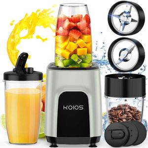 KOIOS 900W bänkskivmixer för att göra mjölkskakor smoothies, proteindrycker, barnmat, nötter kryddor, bönkvarn, 11 pes personlig mixer, 2x18,6 och 10 oz koppar,