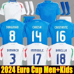 İtalya Futbol Formaları İtalyan 2024 Euro Kupa Milli Takımı Italys Retro Baggio Italia Jersey Verratti Chiesa Vintage Jorginho Futbol Gömlek Barella Maldini Çocuk Kiti
