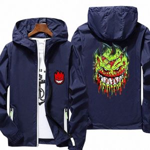 Ripper Spitfire Zombie Wheels Mens Windbreaker Zipper Sunscreen Skin Thin Hooded T Shirt Sports Pilot Jacket Overdimensionerad S-7XL S3LV#