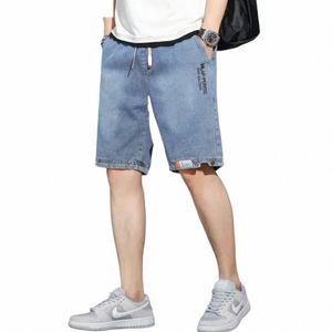 Y2K Mens allentato Baggy Denim Brevi Jeans da uomo Fi Streetwear Hip Hop Lg Capri Cargo Shorts Tasca maschile pantales cortos M5L5 #