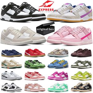 With Box Panda Shoes for men women White Black City of Love Grey Fog Triple Pink Active low sneaker Medium Olive Strange Green Apple Rose Whisper GAI mens trainer