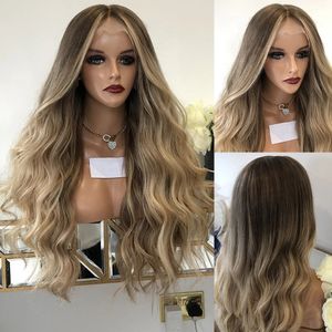 Highlight Wig Human Hair for Women Dark Blonde Glueless Full Lace Wigs Pre Plucked 13x6 Hd Transparent Lace Frontal Wig
