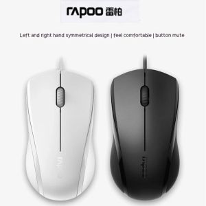 Ratos Rapoo N1200 Silent Mouse Wired Office Dedicado Silent Lenovo Asus Notebook Desktop Computador Geral Presente de Natal para amigos