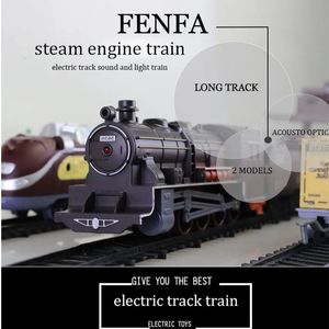 Electric Railway Train Tracks Locomotive Engine Locomotive Child Education Model Toys Whistle Car Train Railroad Gift 240319