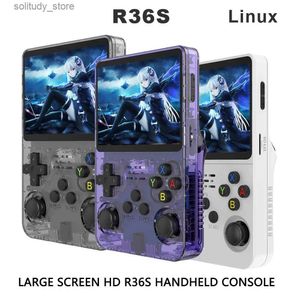 Taşınabilir Oyun Oyuncuları Yeni R36S Retro Handheld Video Oyun Konsolu Linux Sistemi 3.5 inç I Ekran Mini Video Oynatıcı 256GB Klasik Oyun Simülatörü Q240326