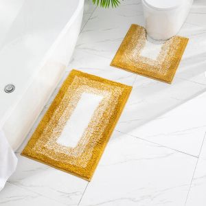 Tapetes gradiente cor tapete de banheiro moderno antiderrapante tapetes de toalete conjunto retângulo u forma capacho para banho capets microfibra 50x80 50x50cm