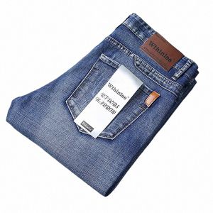 men's Fi Brand Design Casual Jeans Blue Classic Busin Straight Elasticity Denim Pants Spring Autumn Trousers Male Brand O1op#