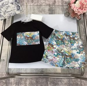 INS Kids Designer set di vestiti ragazzi ragazze cartoon lettera stampata manica corta T-shirt pantaloncini 2 pezzi estate bambini abiti casual S1263