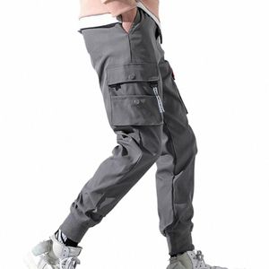 Модные спортивные брюки Удобные повседневные брюки с эластичным поясом Универсальные повседневные брюки-карго с несколькими карманами B7O1 #