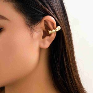 Ear Cuff Ear Cuff IngeSight. Z 1 piece retro geometric metal spherical earring clip earring suitable for womens punk gold unperforated earrings Y240326