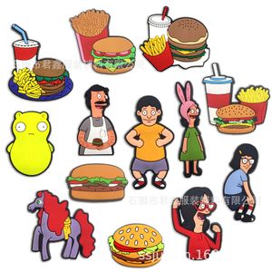 TV Hamburger Anime Charms Hurtowe wspomnienia z dzieciństwa Zabawne prezent Cartoon Charms Akcesoria do buty