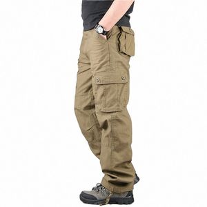 новые брюки-карго мужские с несколькими карманами мешковатые мужские брюки военные повседневные брюки комбинезоны армейские брюки бегуны плюс размер 40 42 44 Cott X6zi #
