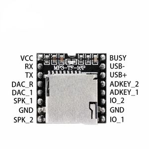 2024 TF CARD U DISK MINI MP3 DFPLAYER MODULE ، لوحة وحدة الصوت الصوتي ، فك الشفرة MP3 ، WAV ، WMA ، من أجل Arduino Dfplay Player Wholesale Player