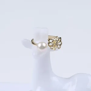 Cluster Rings Wholesale Sample Design Button Pearl Ring Women Jewelry Freshwater Adjustable