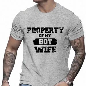 property of My Hot Wife T-Shirt Men O Neck Men's Clothing I Love My Wife Summer T Shirt Short Sleeve Tees Fi Tops Camisetas a6xj#