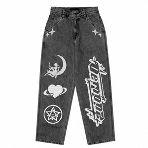 Y2K Wysokiej jakości spodnie tkaninowe Hip Hop Fi Letter Letter Casual Spodnie dla mężczyzn Kobiety Ins Autumn Retro Retro Custom szerokie nogi P1vw#