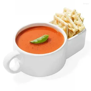 Canecas Sopa e Cracker Tigela Microondas Cerâmica Caneca Cereal Sanduíche Prato Café da Manhã Veggie Lanche Dip Cup para