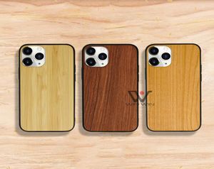 Personalisierte Gravur leere Holz-Telefonhüllen für iPhone 11 12 13 14 X XS Max XR 8 7 6 Plus Cover Natur geschnitzte hölzerne Bambushülle B6649741