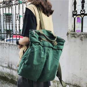Рюкзак студент холст простой моды большой емкости плечи досуг спортивные дорожные сумки
