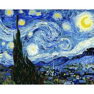 رقم Gatyztory van gogh ملوحة تجريدية بأرقام Starry Sky Diy Painted Handpainted Painting Color Canvas Home Home Gift