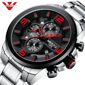 NIBOSI Men Watches Chronograph Mens Sport Watch Military Quartz Watch Men Creative Big Dial Clock Relogio Masculino Reloj Hombre239a