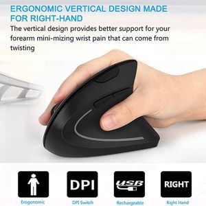 Mice H1 Rechargeable Adjustable Dpi Wireless Ergonomic Vertical Mouse 2.4ghz 2400dpi Vertical Mice for Laptop/book/pc