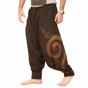 Nytt i mäns fi Harlan Pants Casual Loose Pants Design Printed Pants Baggy Men Y2K Herr Harem Streetwear 23xo#